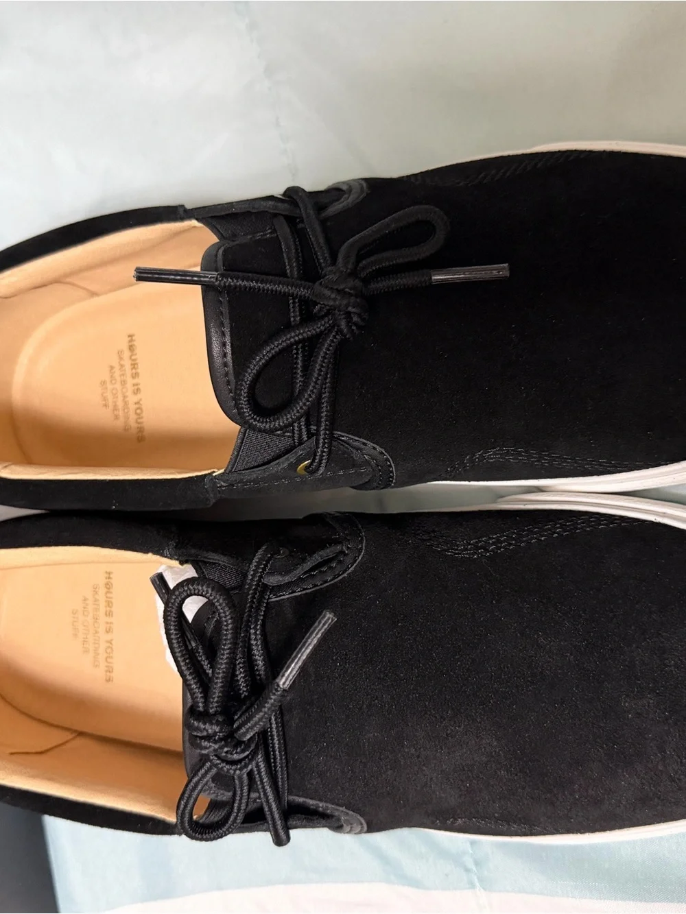 Zumiez Black Suede Boat Shoes with White Sole